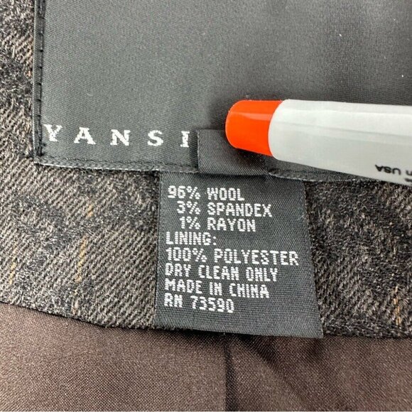 Yansi Fugel Women's Brown Paisley Striped Career Blazer‎ Skirt Suit M-C38/8-W30 - Picture 11 of 14